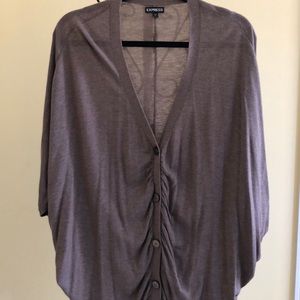 Button-Down Sweater Poncho (Tan)